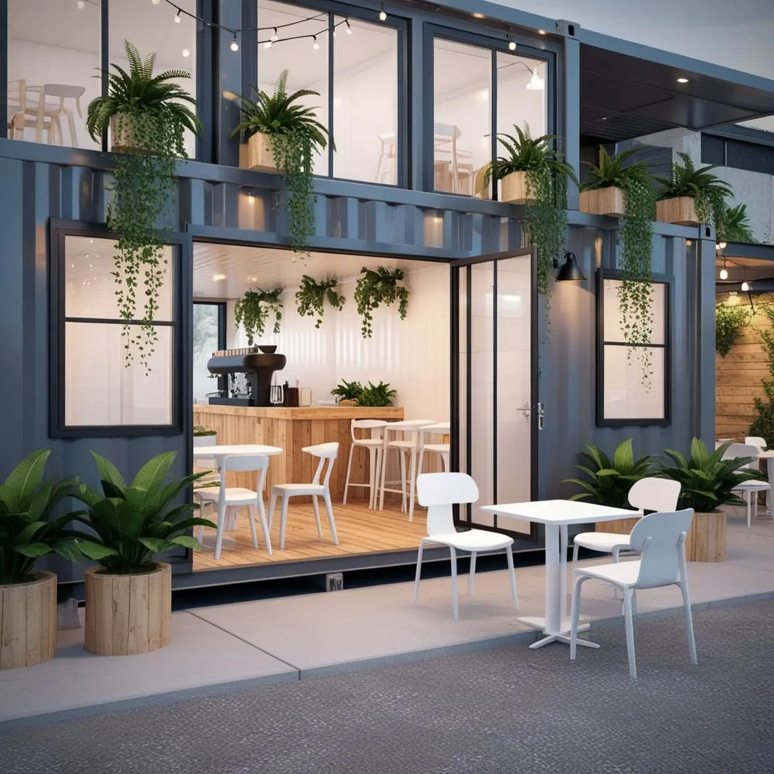 3D Container to Shop Design, Modern Shop Design, 3D Container Reuse Design