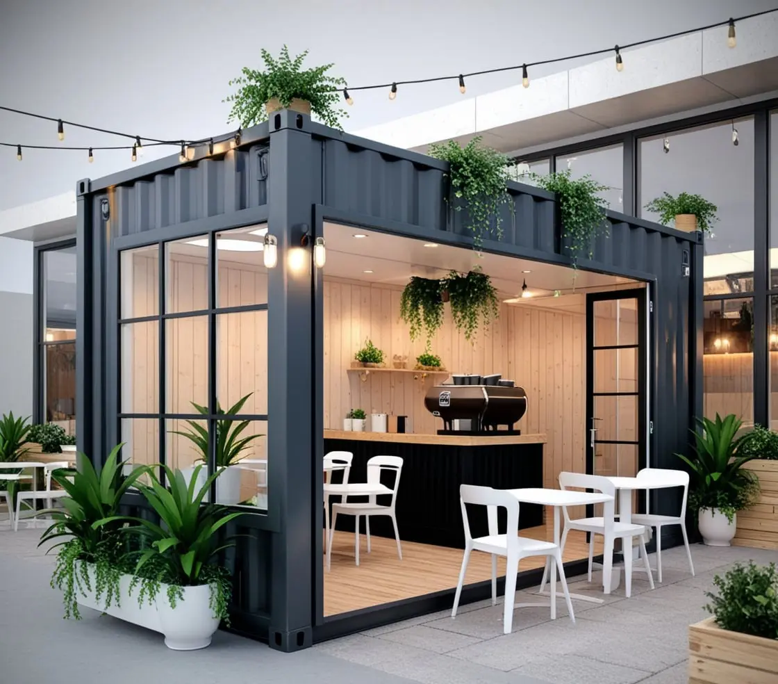 3D Container to Shop Design, Modern Shop Design, 3D Container Reuse Design